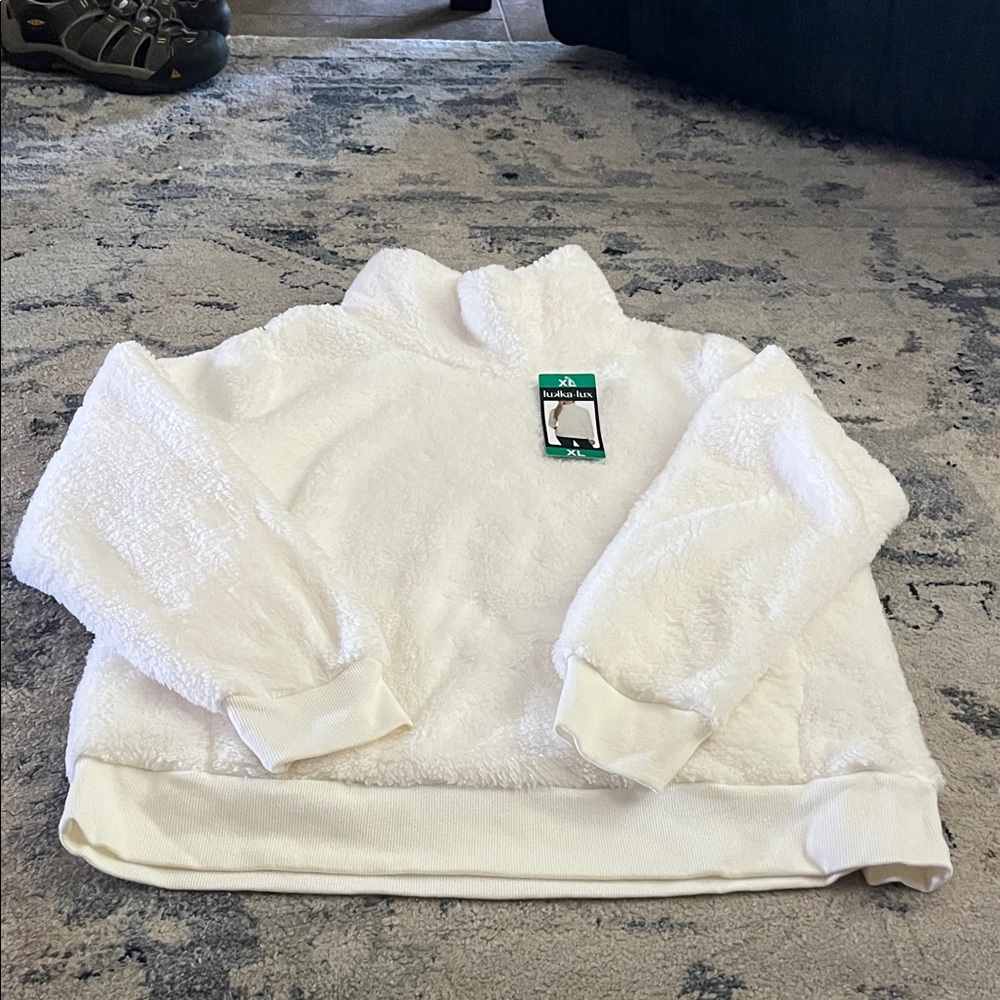 Cozy White Fleece Pullover